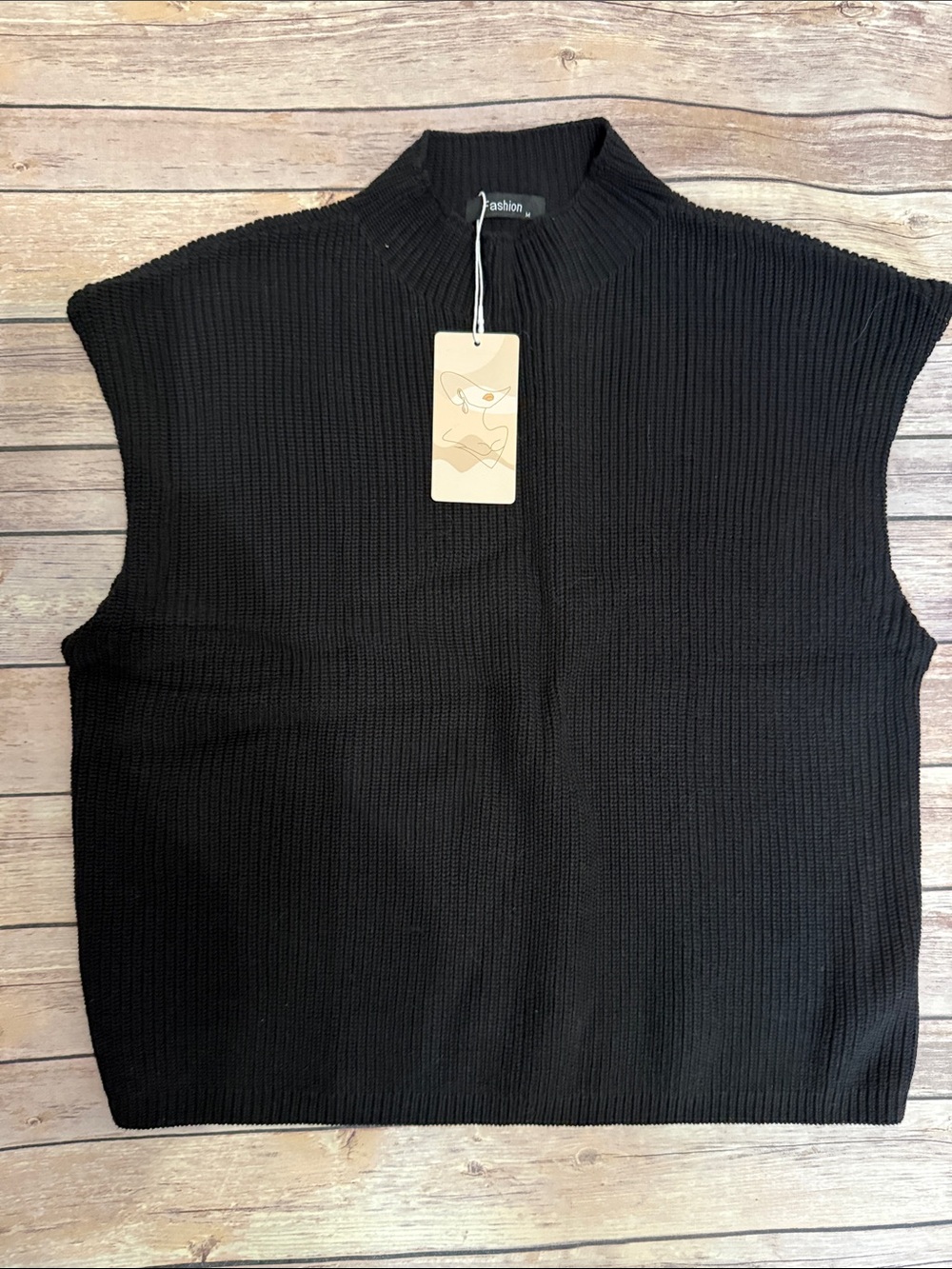 NWT Black Mock Sleeveless Sweaters